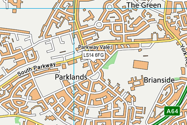 LS14 6FG map - OS VectorMap District (Ordnance Survey)