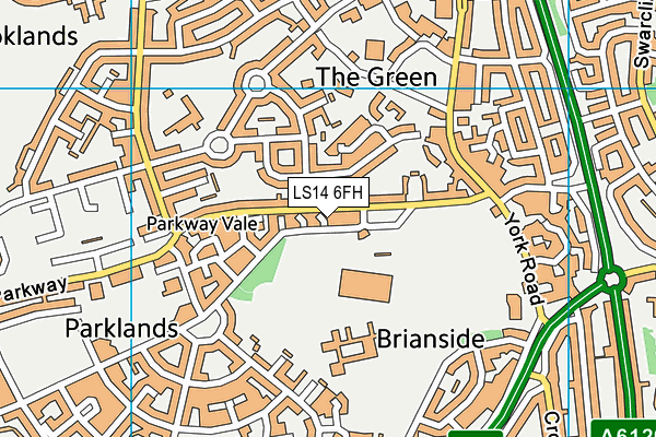 LS14 6FH map - OS VectorMap District (Ordnance Survey)
