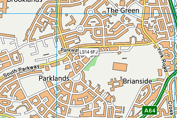 LS14 6FJ map - OS VectorMap District (Ordnance Survey)