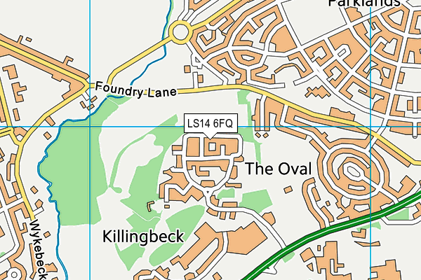 LS14 6FQ map - OS VectorMap District (Ordnance Survey)