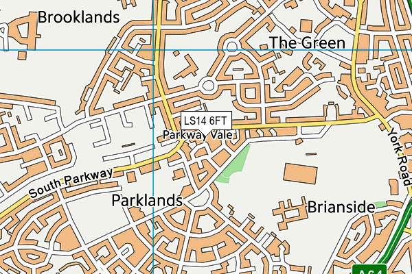 LS14 6FT map - OS VectorMap District (Ordnance Survey)