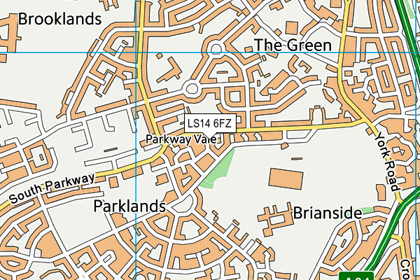 LS14 6FZ map - OS VectorMap District (Ordnance Survey)
