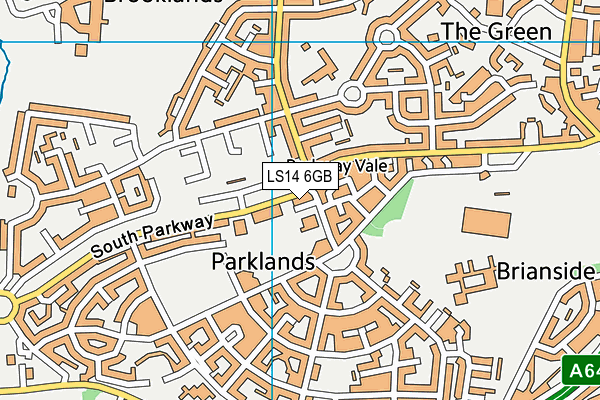 LS14 6GB map - OS VectorMap District (Ordnance Survey)