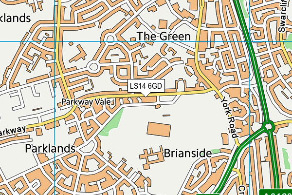 LS14 6GD map - OS VectorMap District (Ordnance Survey)