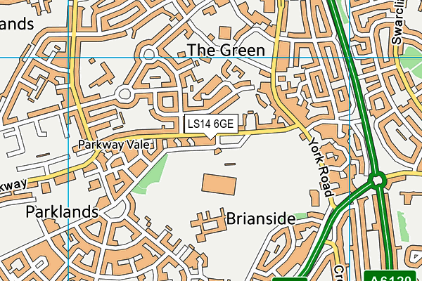 LS14 6GE map - OS VectorMap District (Ordnance Survey)