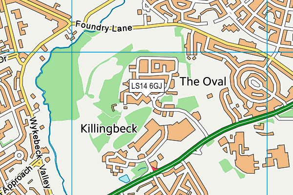 LS14 6GJ map - OS VectorMap District (Ordnance Survey)