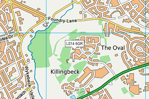 LS14 6GR map - OS VectorMap District (Ordnance Survey)