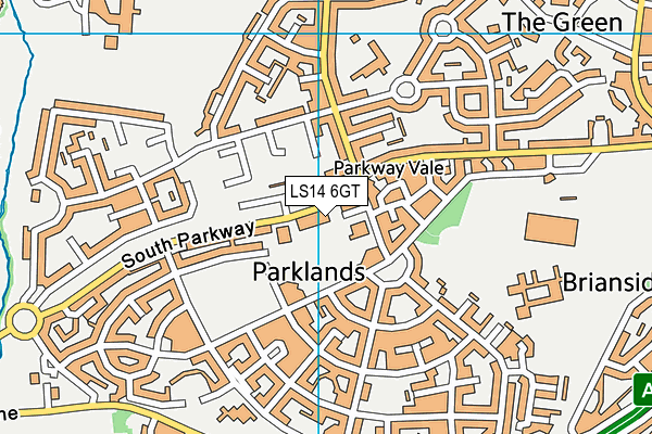 LS14 6GT map - OS VectorMap District (Ordnance Survey)