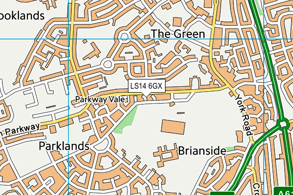 LS14 6GX map - OS VectorMap District (Ordnance Survey)