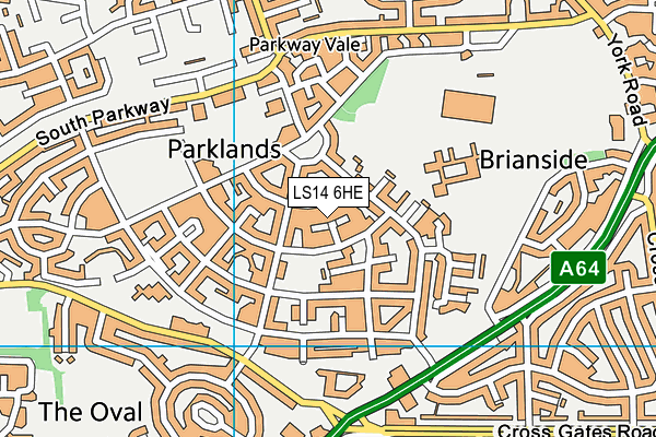 LS14 6HE map - OS VectorMap District (Ordnance Survey)