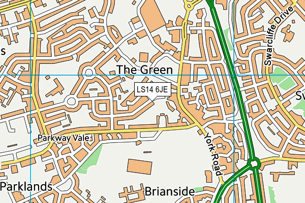 LS14 6JE map - OS VectorMap District (Ordnance Survey)
