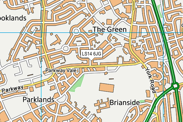 LS14 6JG map - OS VectorMap District (Ordnance Survey)