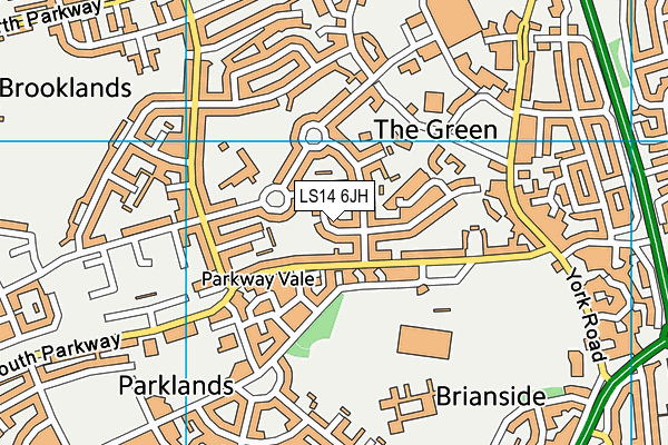LS14 6JH map - OS VectorMap District (Ordnance Survey)