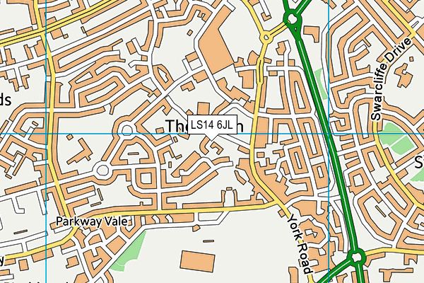 LS14 6JL map - OS VectorMap District (Ordnance Survey)