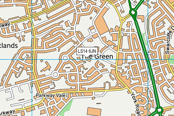 LS14 6JN map - OS VectorMap District (Ordnance Survey)
