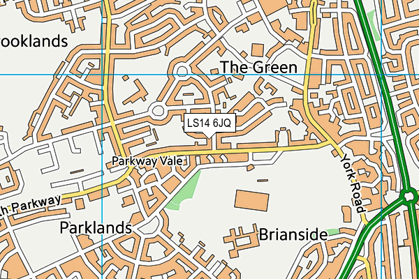 LS14 6JQ map - OS VectorMap District (Ordnance Survey)