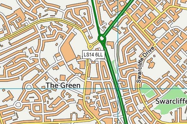 LS14 6LL map - OS VectorMap District (Ordnance Survey)