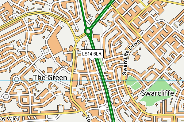 LS14 6LR map - OS VectorMap District (Ordnance Survey)