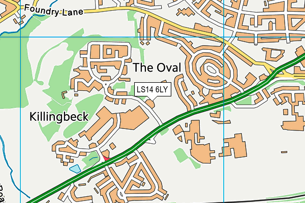LS14 6LY map - OS VectorMap District (Ordnance Survey)