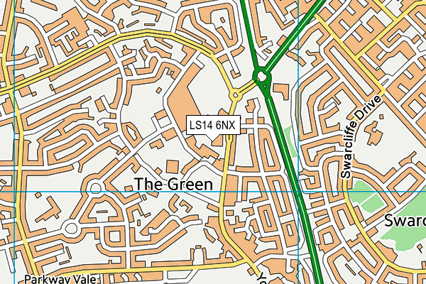LS14 6NX map - OS VectorMap District (Ordnance Survey)