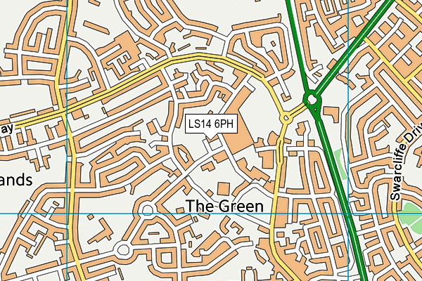 LS14 6PH map - OS VectorMap District (Ordnance Survey)