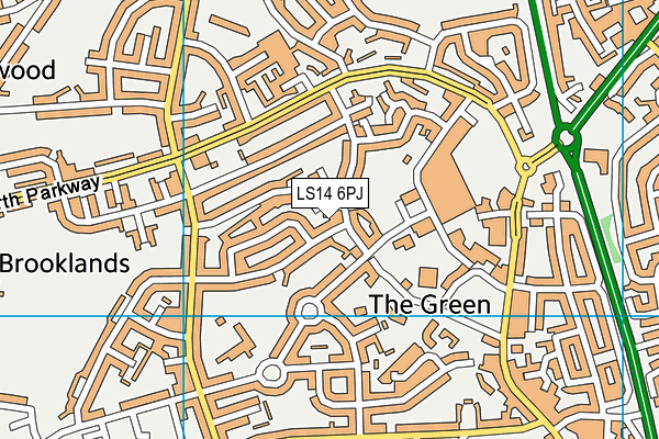 LS14 6PJ map - OS VectorMap District (Ordnance Survey)