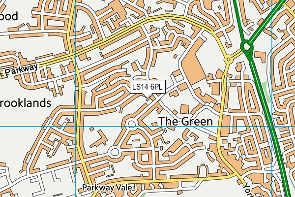LS14 6PL map - OS VectorMap District (Ordnance Survey)