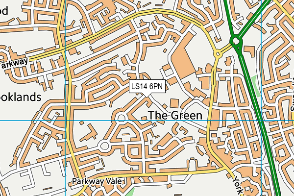 LS14 6PN map - OS VectorMap District (Ordnance Survey)