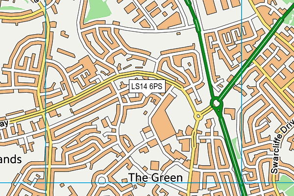 LS14 6PS map - OS VectorMap District (Ordnance Survey)