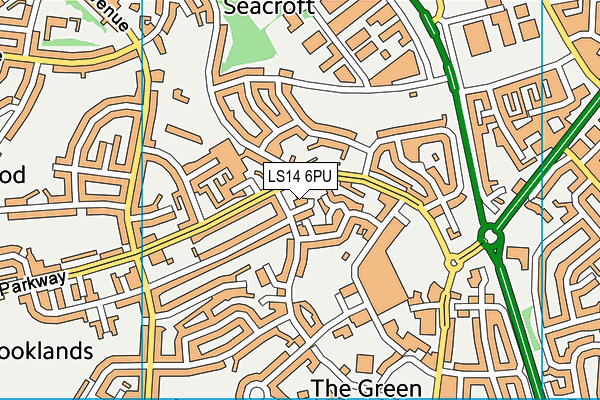 LS14 6PU map - OS VectorMap District (Ordnance Survey)