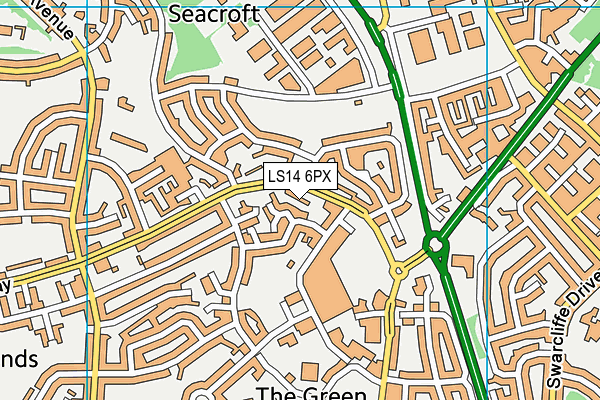 LS14 6PX map - OS VectorMap District (Ordnance Survey)