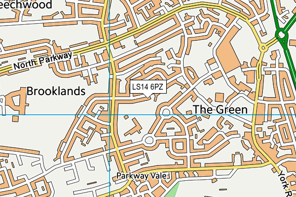 LS14 6PZ map - OS VectorMap District (Ordnance Survey)