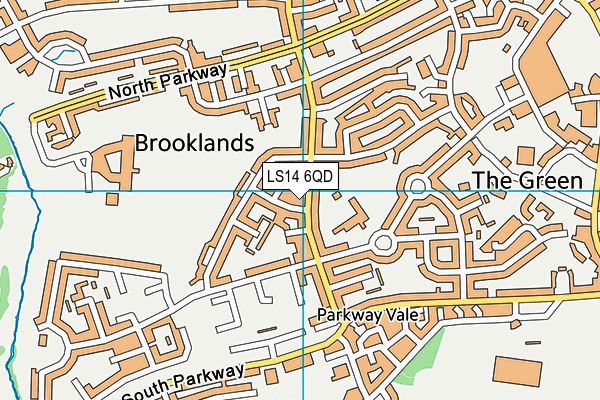 LS14 6QD map - OS VectorMap District (Ordnance Survey)