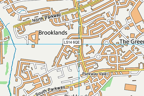 LS14 6QE map - OS VectorMap District (Ordnance Survey)