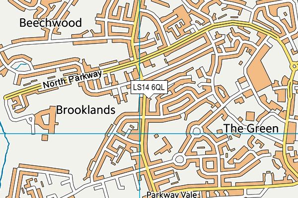 LS14 6QL map - OS VectorMap District (Ordnance Survey)