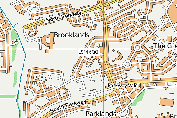 LS14 6QQ map - OS VectorMap District (Ordnance Survey)