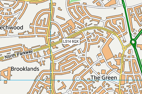 LS14 6QX map - OS VectorMap District (Ordnance Survey)