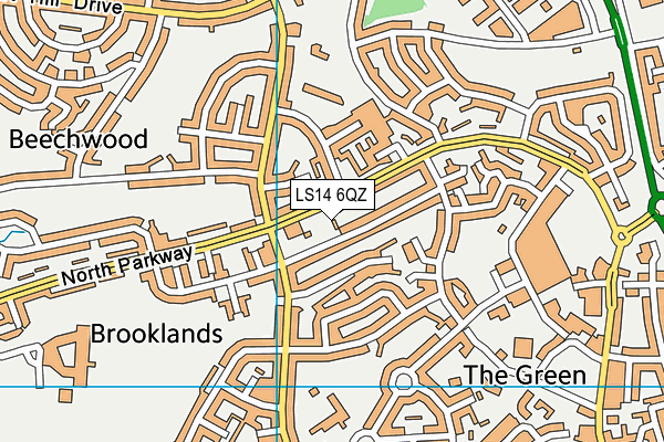 LS14 6QZ map - OS VectorMap District (Ordnance Survey)