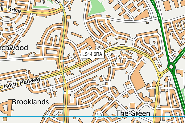 LS14 6RA map - OS VectorMap District (Ordnance Survey)