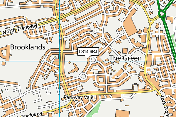 LS14 6RJ map - OS VectorMap District (Ordnance Survey)