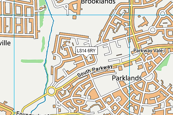 LS14 6RY map - OS VectorMap District (Ordnance Survey)