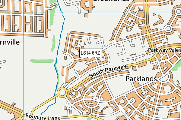 LS14 6RZ map - OS VectorMap District (Ordnance Survey)
