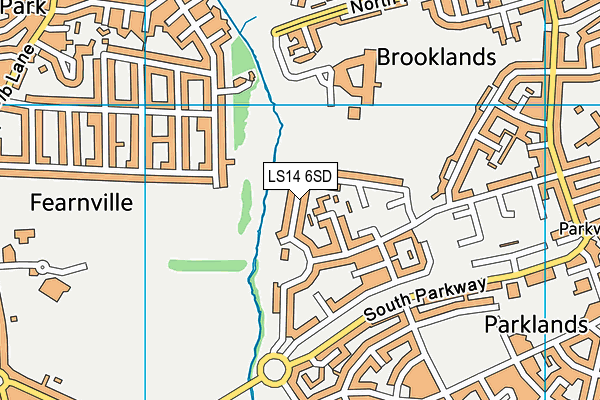 LS14 6SD map - OS VectorMap District (Ordnance Survey)