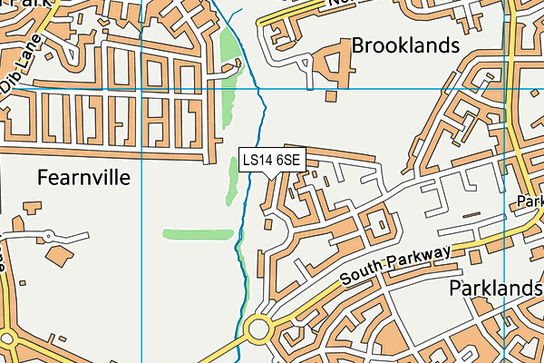 LS14 6SE map - OS VectorMap District (Ordnance Survey)