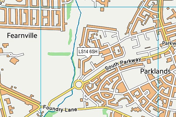LS14 6SH map - OS VectorMap District (Ordnance Survey)
