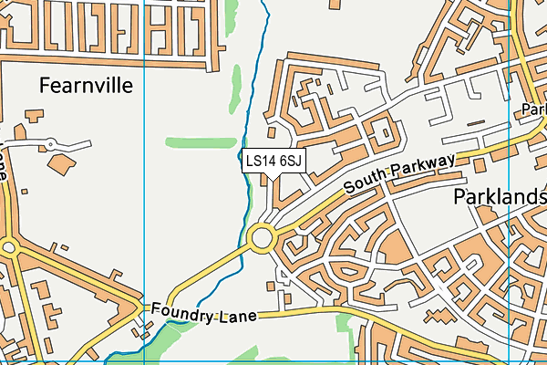 LS14 6SJ map - OS VectorMap District (Ordnance Survey)