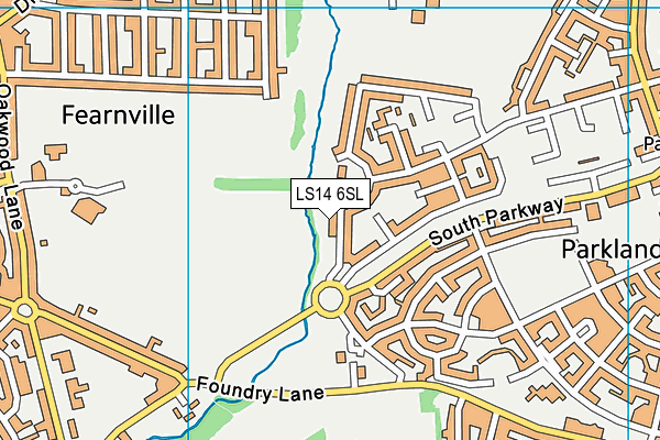 LS14 6SL map - OS VectorMap District (Ordnance Survey)