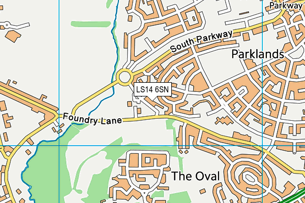 LS14 6SN map - OS VectorMap District (Ordnance Survey)