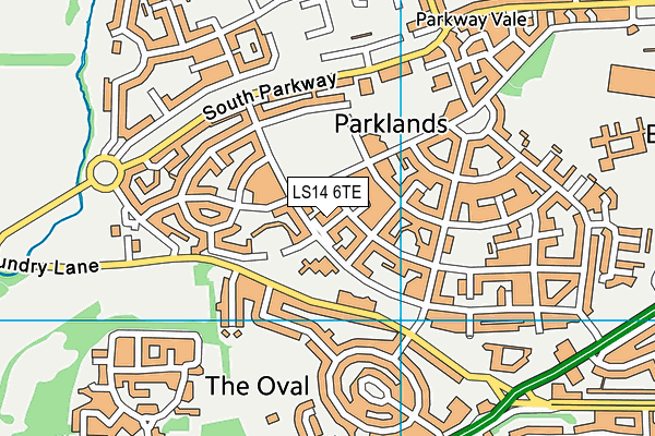 LS14 6TE map - OS VectorMap District (Ordnance Survey)