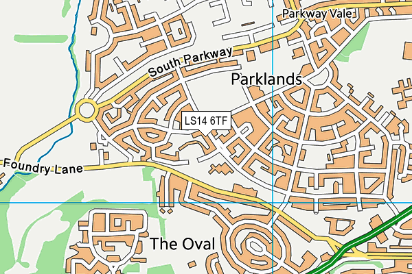 LS14 6TF map - OS VectorMap District (Ordnance Survey)